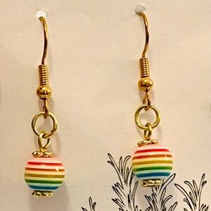 Rainbow Colorful Striped Earrings